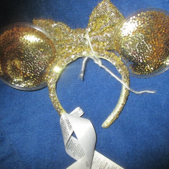 Disney parks Belle Beauty And The Beast Sparkle Minnie Mouse Ears Headband New - Picture 2 of 2